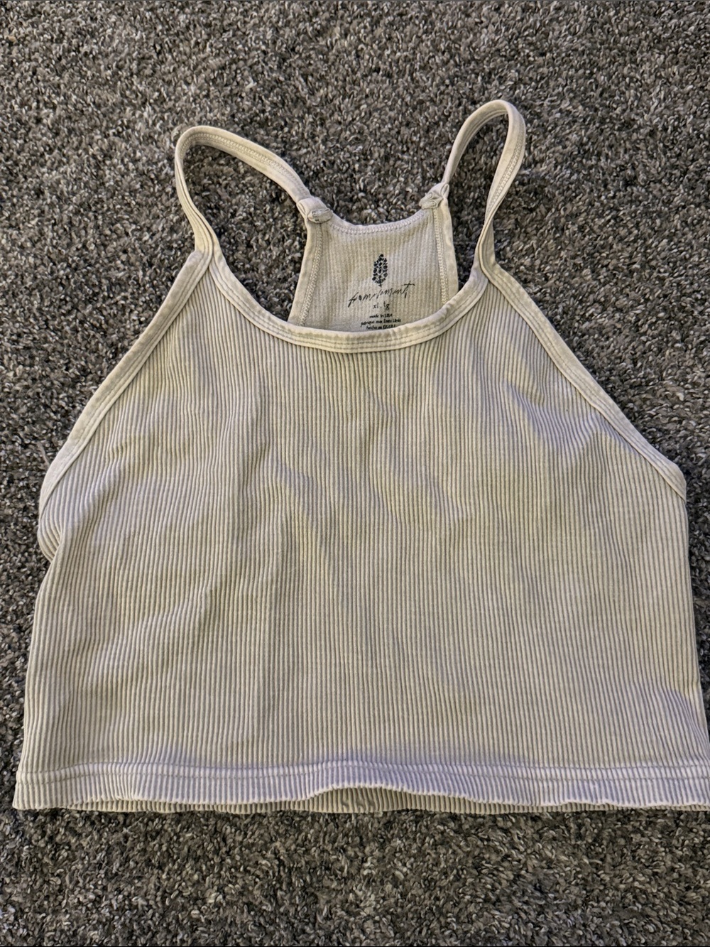 Free people Ribbed Cropped Tank Top in Light Beige
